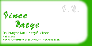 vince matye business card